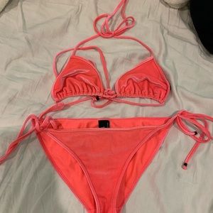triangl ariel pink velvet bikini